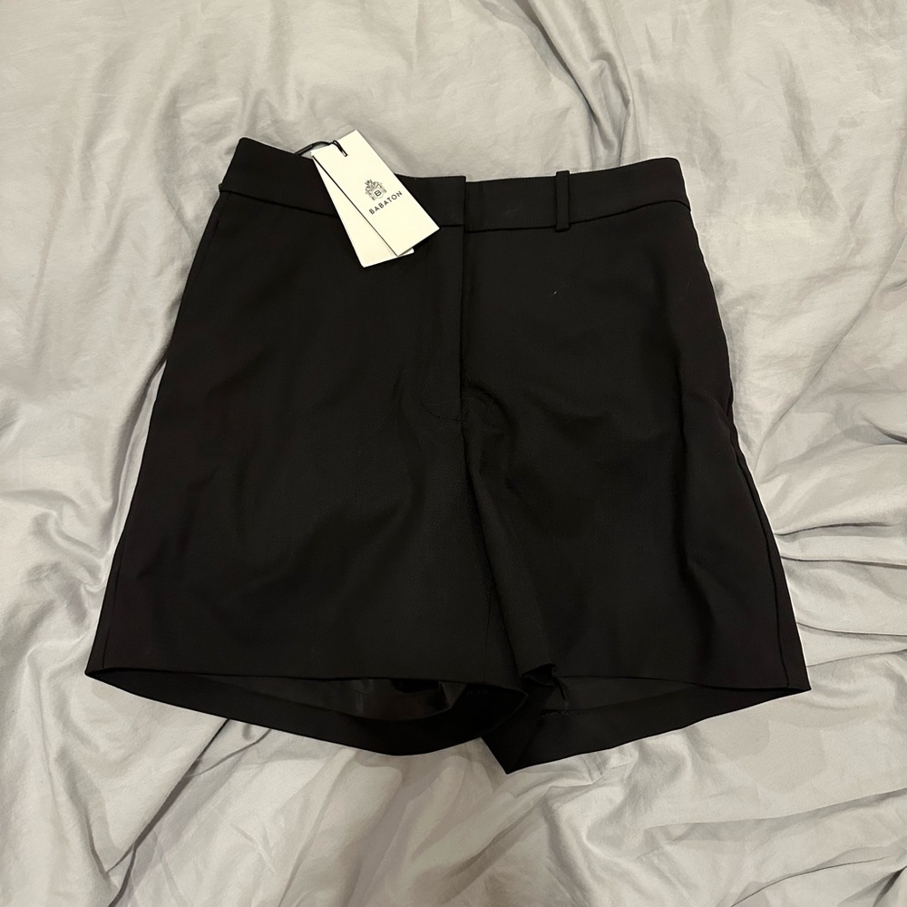 Babaton by Aritzia Black Pleated Mini Short